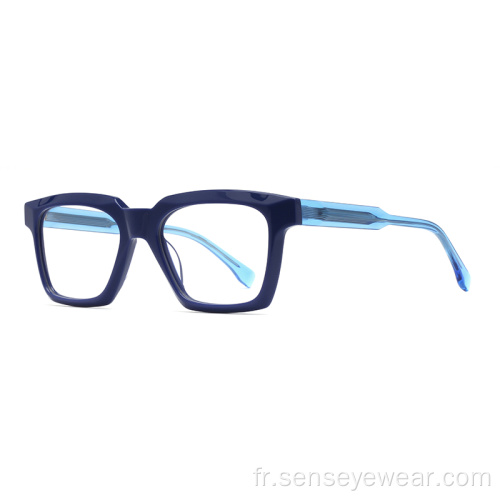 Vintage Design Biseau Cadre Acétate Lunes Optical